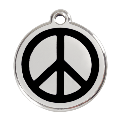  Red Dingo Stainless Steel Engraved Dog Tag Peace Black