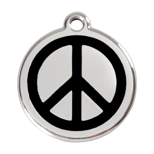  Red Dingo Stainless Steel Engraved Dog Tag Peace Black