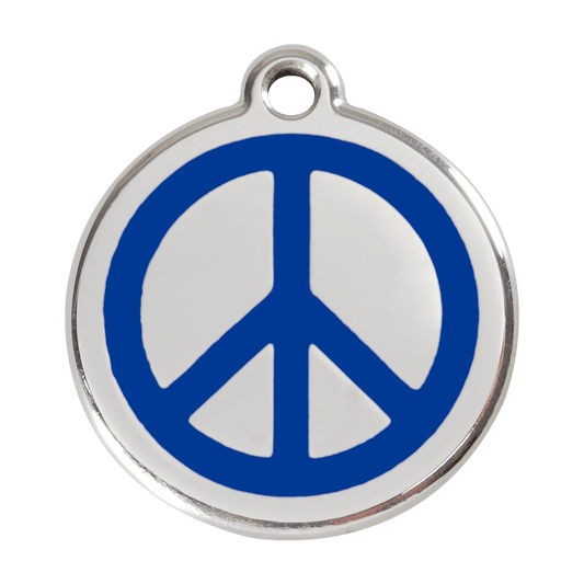 Red Dingo Stainless Steel Engraved Dog Tag Peace Navy