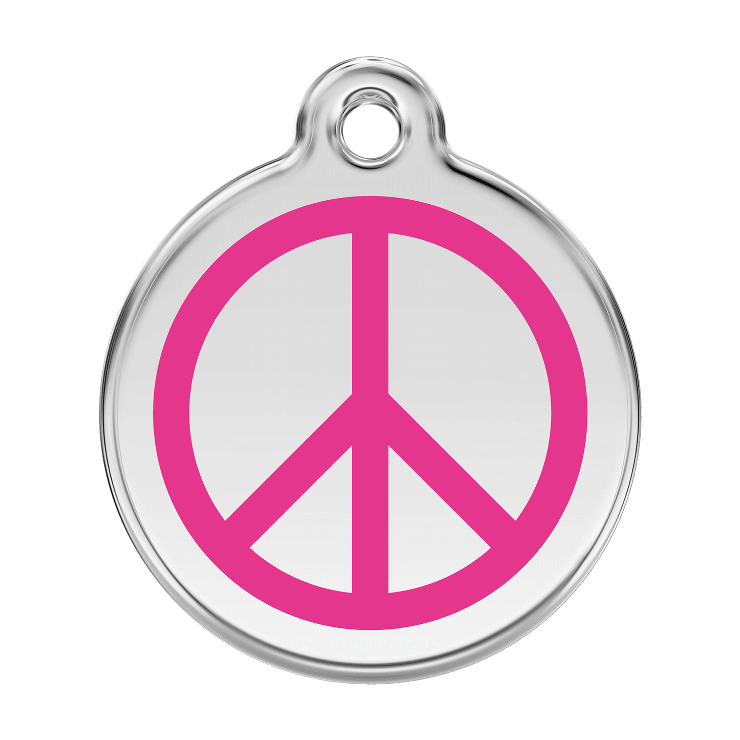  Red Dingo Stainless Steel Engraved Dog Tag Peace Hot Pink