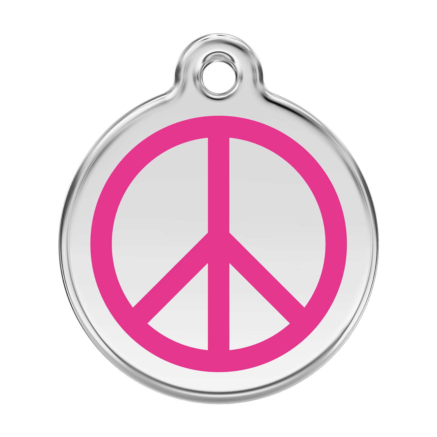  Red Dingo Stainless Steel Engraved Dog Tag Peace Hot Pink