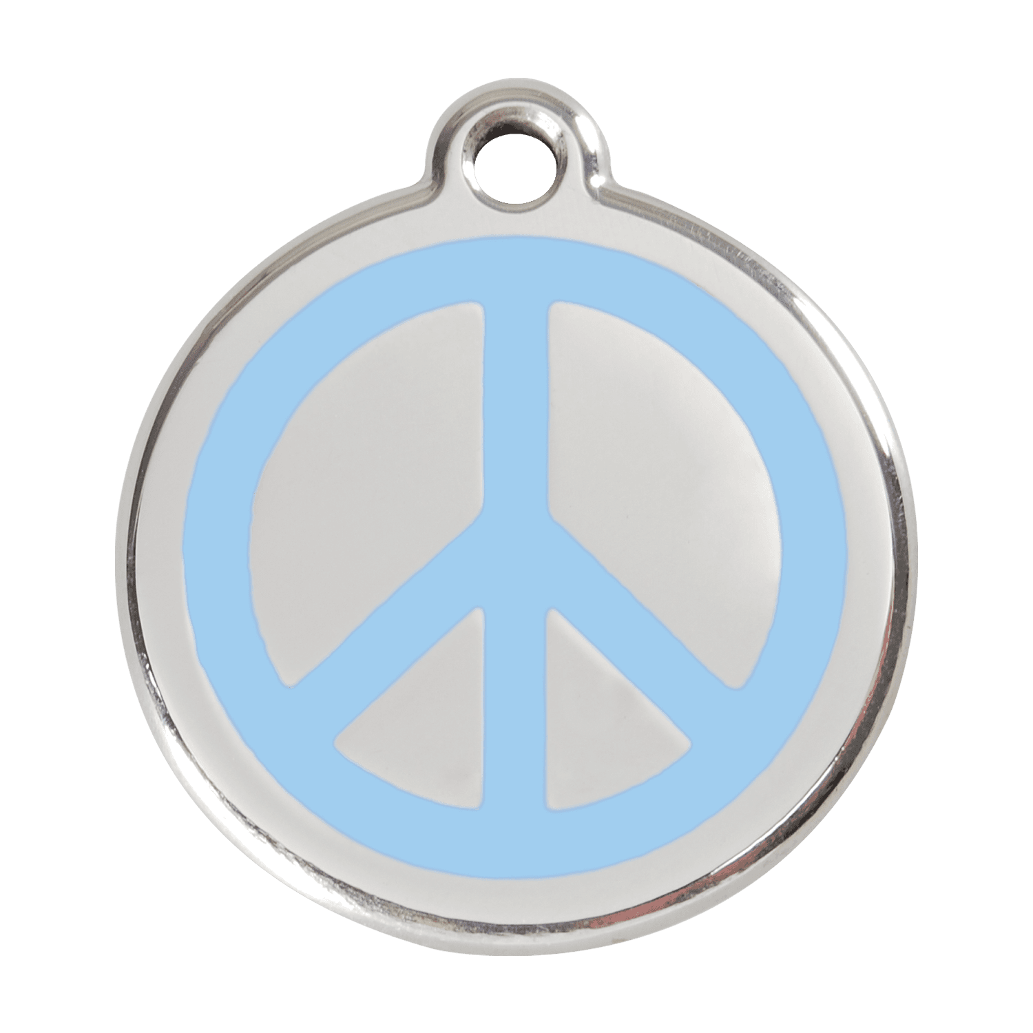 Red Dingo Stainless Steel Engraved Dog Tag Peace Light Blue