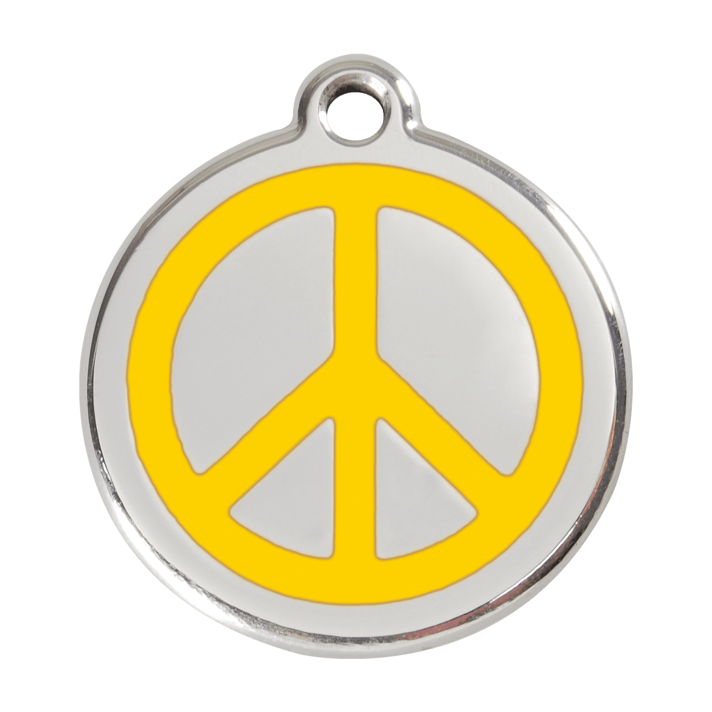  Red Dingo Stainless Steel Engraved Dog Tag Peace Yellow
