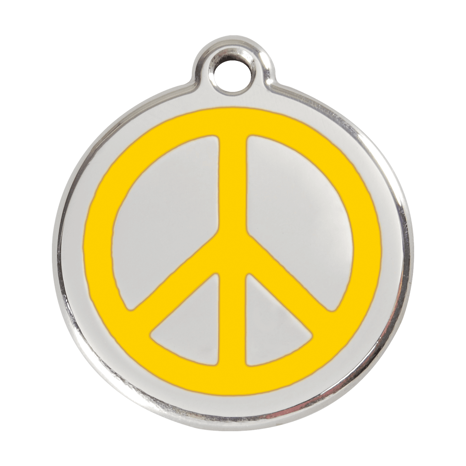  Red Dingo Stainless Steel Engraved Dog Tag Peace Yellow