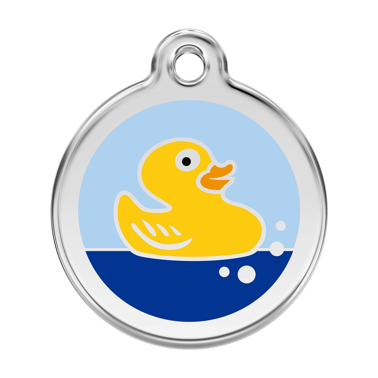  Red Dingo Stainless Steel Engraved Dog Tag Rubber Duck Light Blue