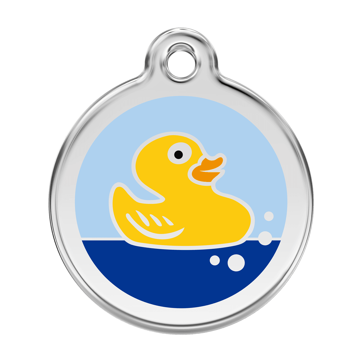  Red Dingo Stainless Steel Engraved Dog Tag Rubber Duck Light Blue