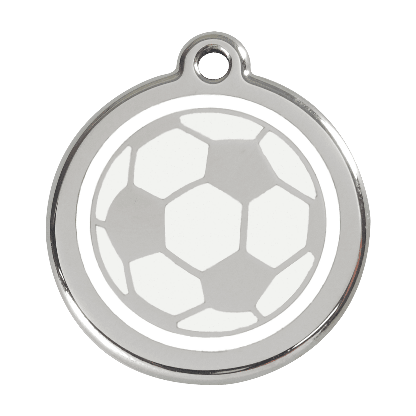  Red Dingo Stainless Steel Engraved Dog Tag Football White