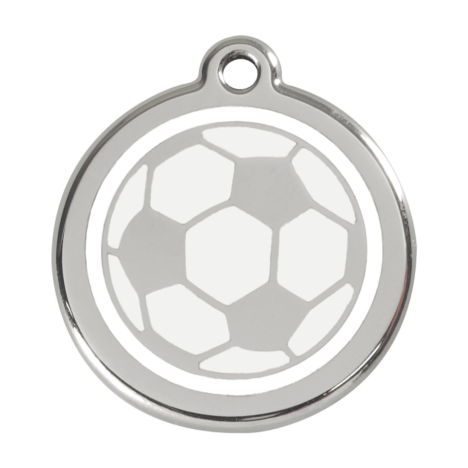  Red Dingo Stainless Steel Engraved Dog Tag Football White