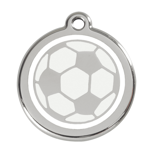  Red Dingo Stainless Steel Engraved Dog Tag Football White