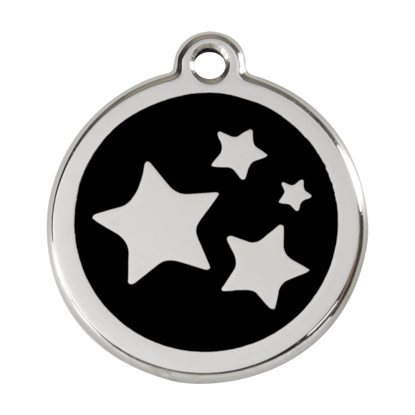  Red Dingo Stainless Steel Engraved Dog Tag Stars Black