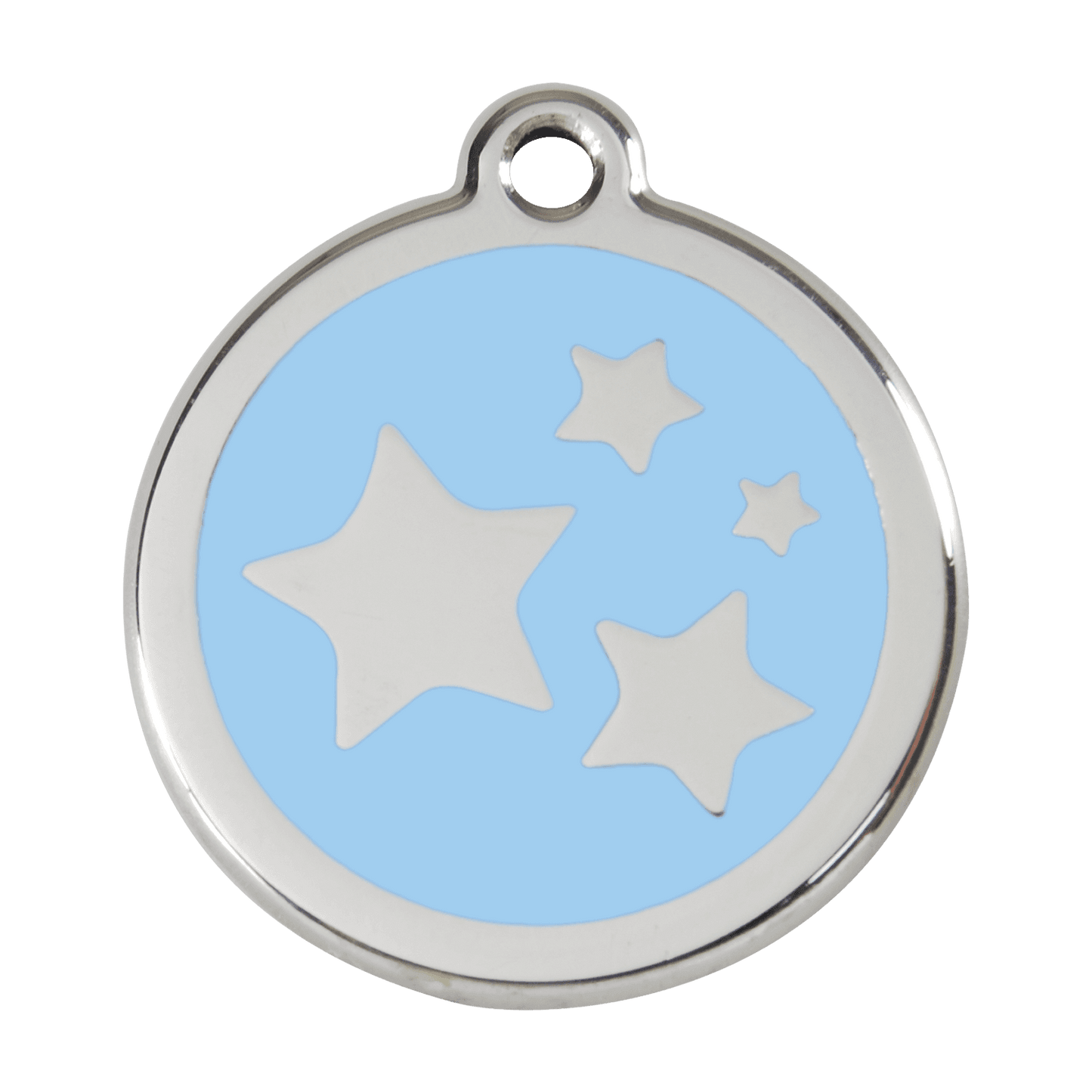  Red Dingo Stainless Steel Engraved Dog Tag Stars Light Blue