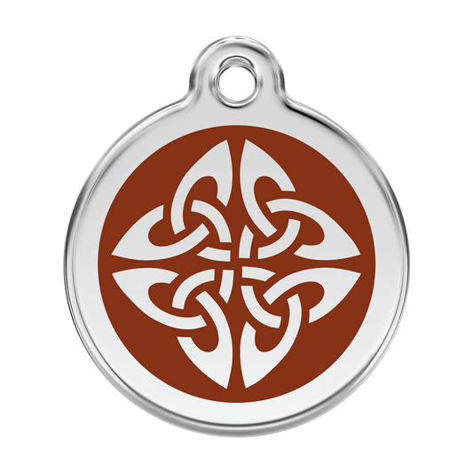  Red Dingo Stainless Steel Engraved Dog Tag Tribal Arrows Brown