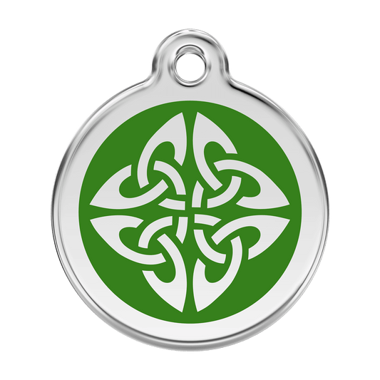  Red Dingo Stainless Steel Engraved Dog Tag Tribal Arrows Green
