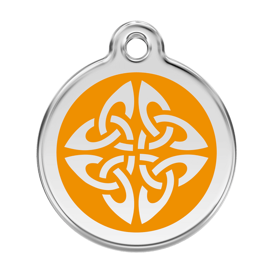  Red Dingo Stainless Steel Engraved Dog Tag Tribal Arrows Orange