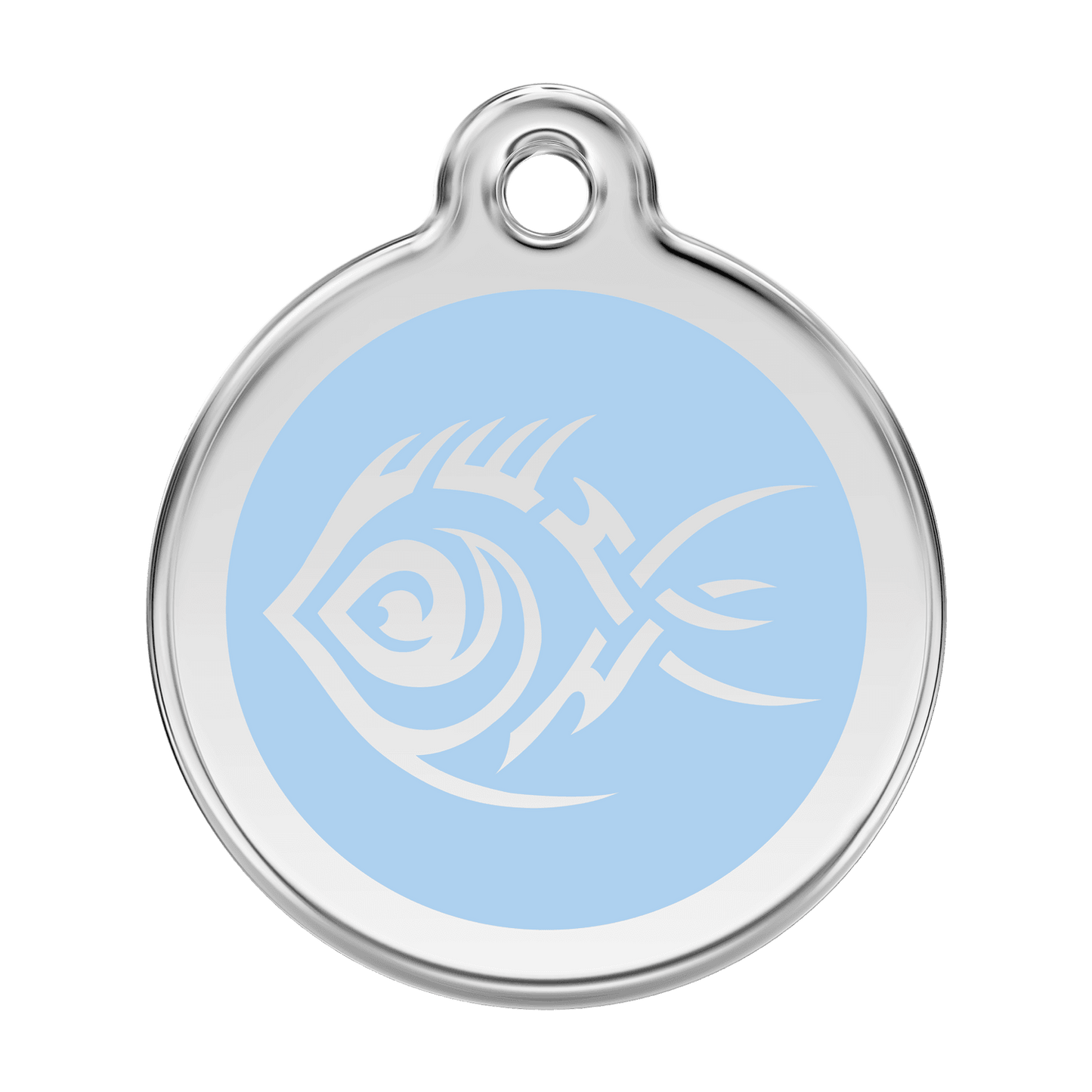  Red Dingo Stainless Steel Engraved Dog Tag Tribal Fish Light Blue