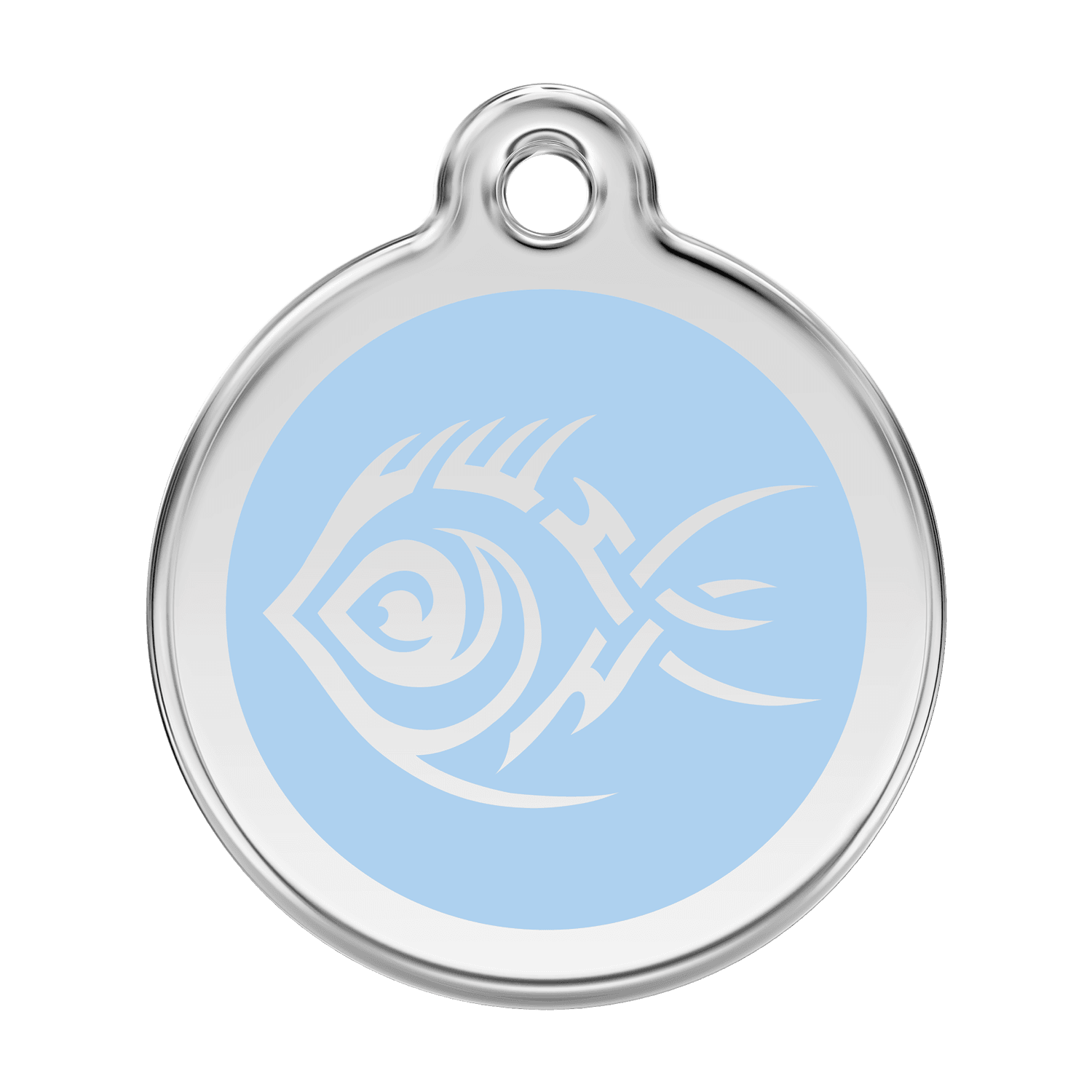  Red Dingo Stainless Steel Engraved Dog Tag Tribal Fish Light Blue