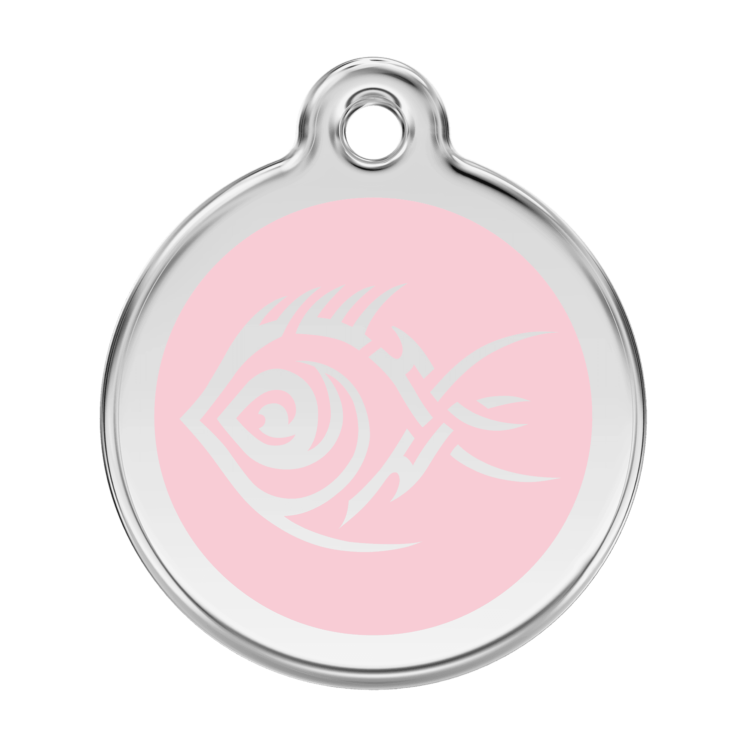  Red Dingo Stainless Steel Engraved Dog Tag Tribal Fish Pink