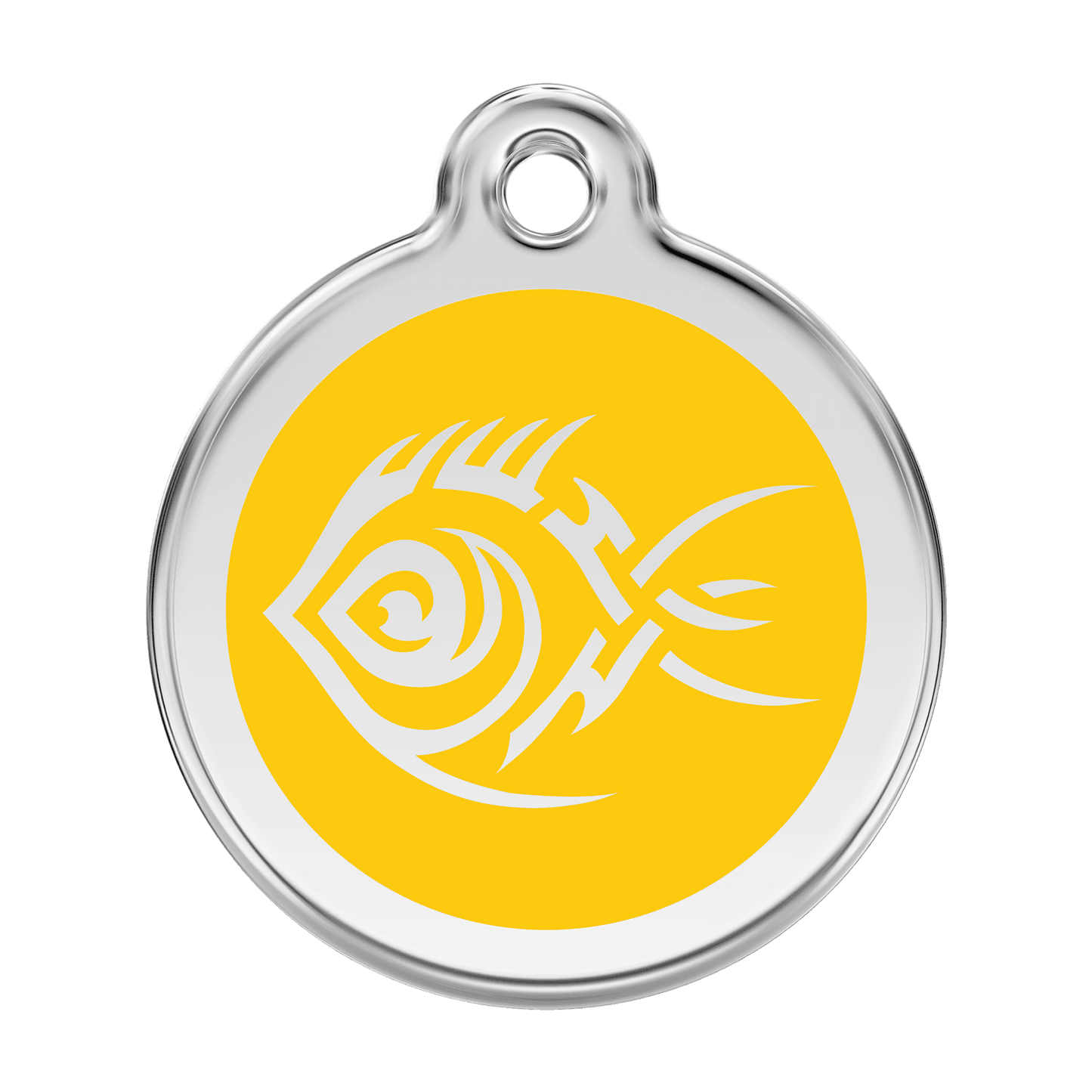  Red Dingo Stainless Steel Engraved Dog Tag Tribal Fish Yellow