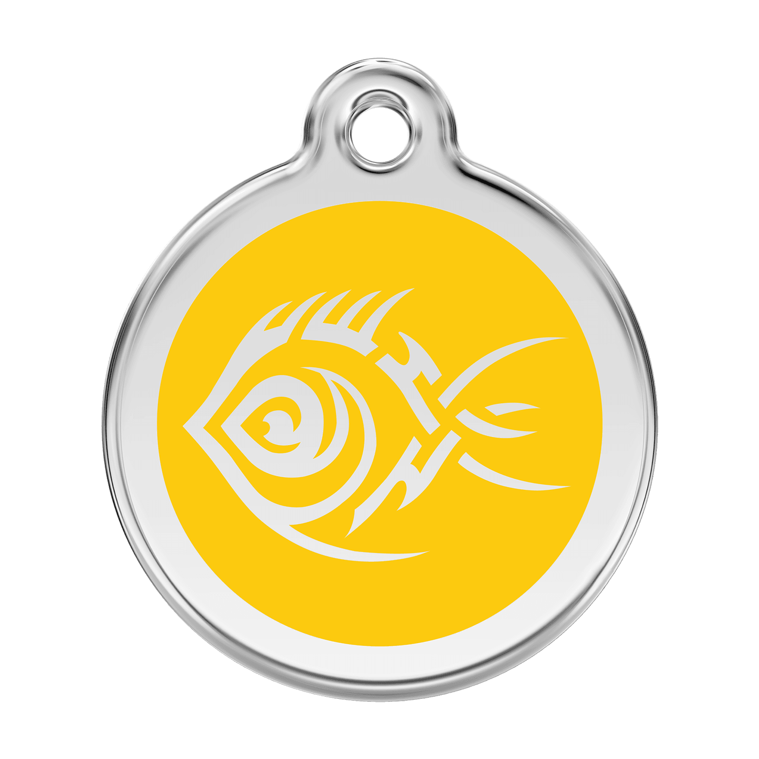  Red Dingo Stainless Steel Engraved Dog Tag Tribal Fish Yellow