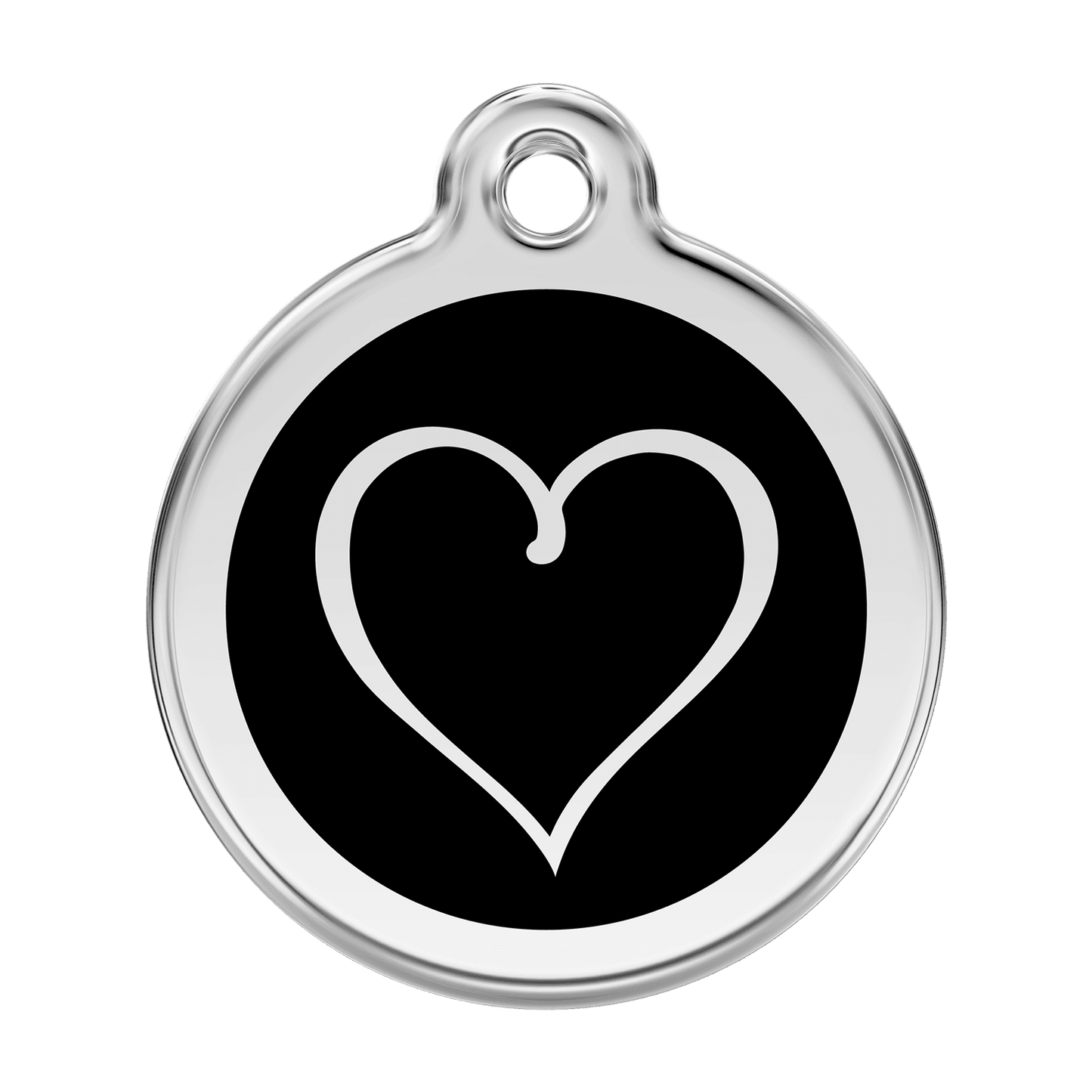 Red Dingo Stainless Steel Engraved Dog Tag Tribal Heart Black