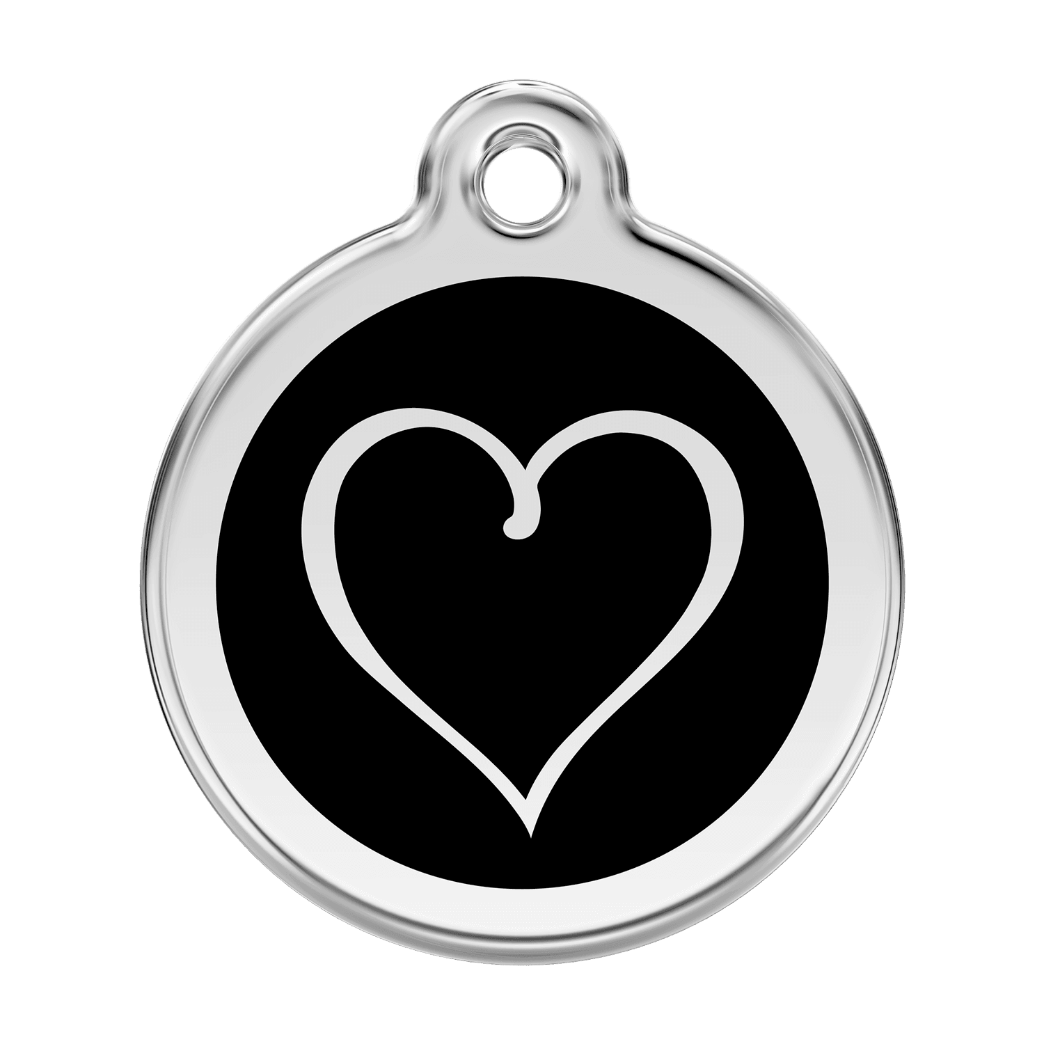  Red Dingo Stainless Steel Engraved Dog Tag Tribal Heart Black