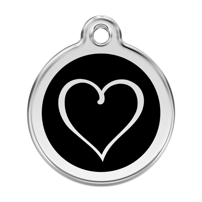  Red Dingo Stainless Steel Engraved Dog Tag Tribal Heart Black