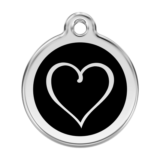  Red Dingo Stainless Steel Engraved Dog Tag Tribal Heart Black