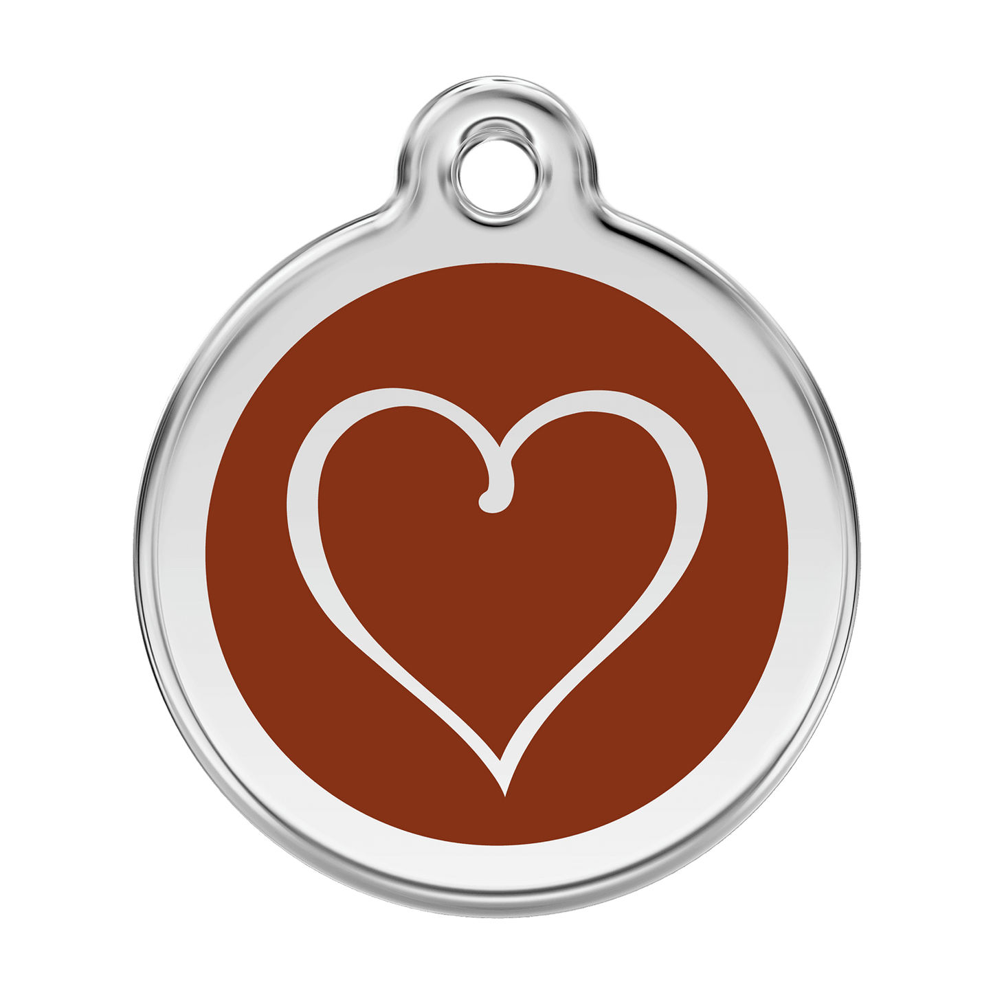  Red Dingo Stainless Steel Engraved Dog Tag Tribal Heart Brown