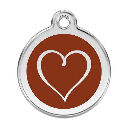  Red Dingo Stainless Steel Engraved Dog Tag Tribal Heart Brown