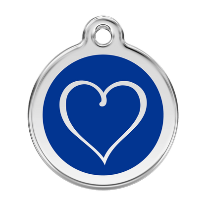  Red Dingo Stainless Steel Engraved Dog Tag Tribal Heart Navy