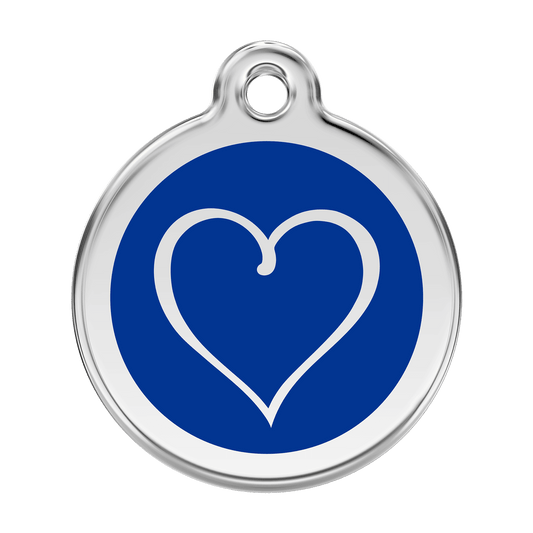  Red Dingo Stainless Steel Engraved Dog Tag Tribal Heart Navy