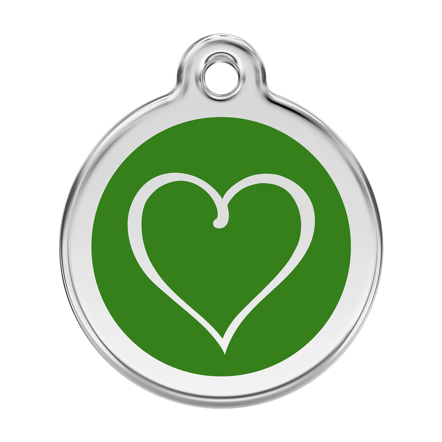  Red Dingo Stainless Steel Engraved Dog Tag Tribal Heart Green