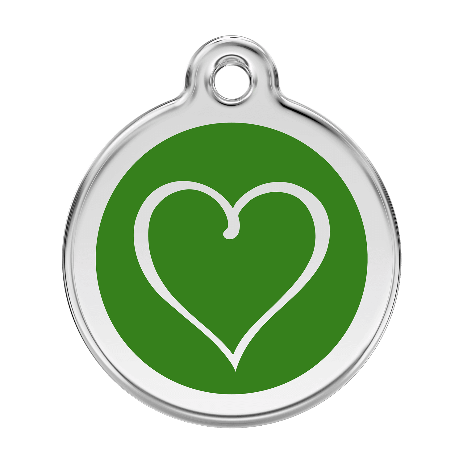  Red Dingo Stainless Steel Engraved Dog Tag Tribal Heart Green