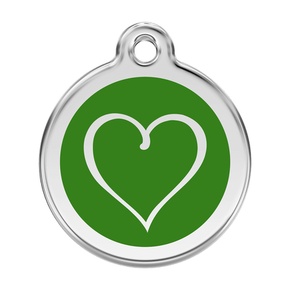  Red Dingo Stainless Steel Engraved Dog Tag Tribal Heart Green