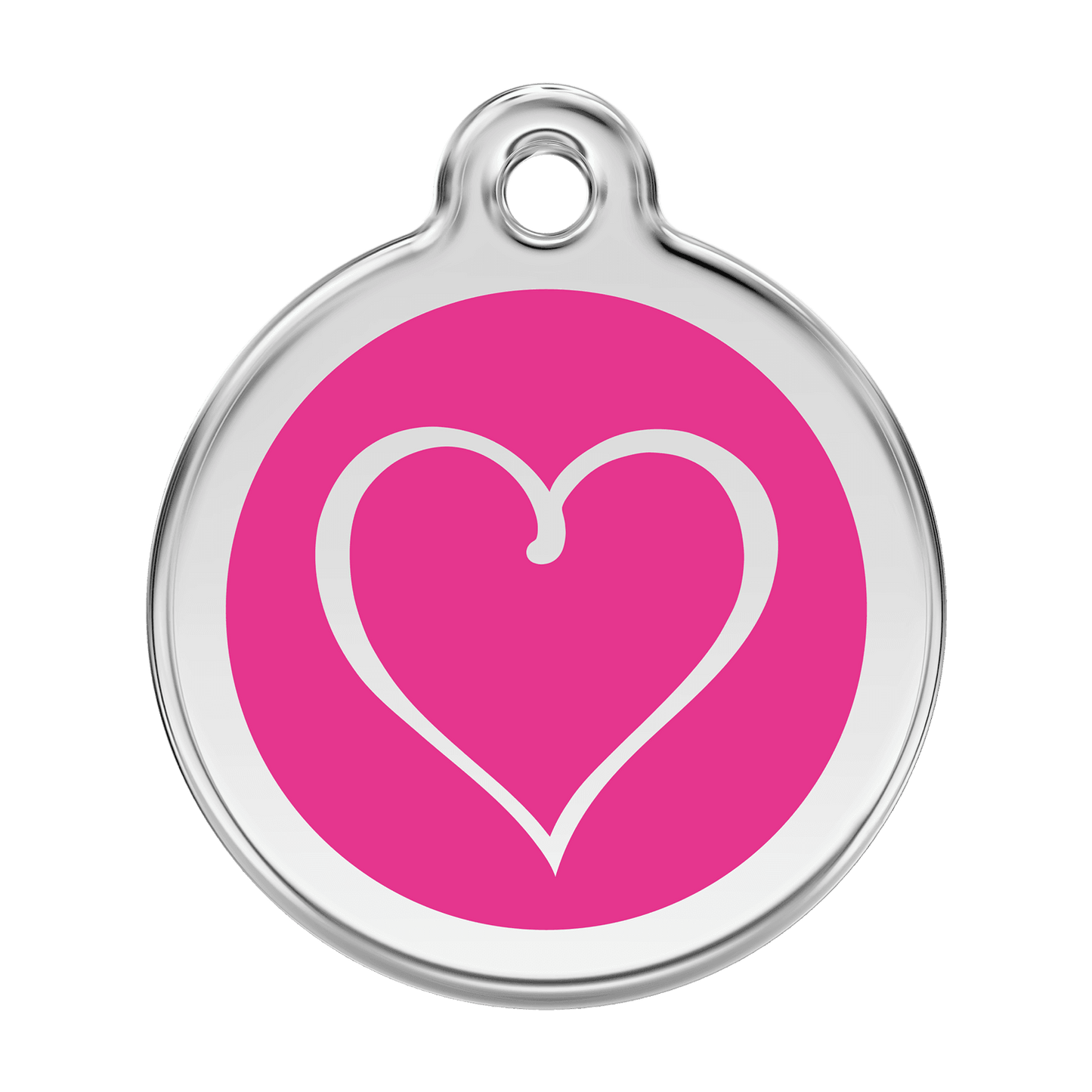  Red Dingo Stainless Steel Engraved Dog Tag Tribal Heart Hot Pink