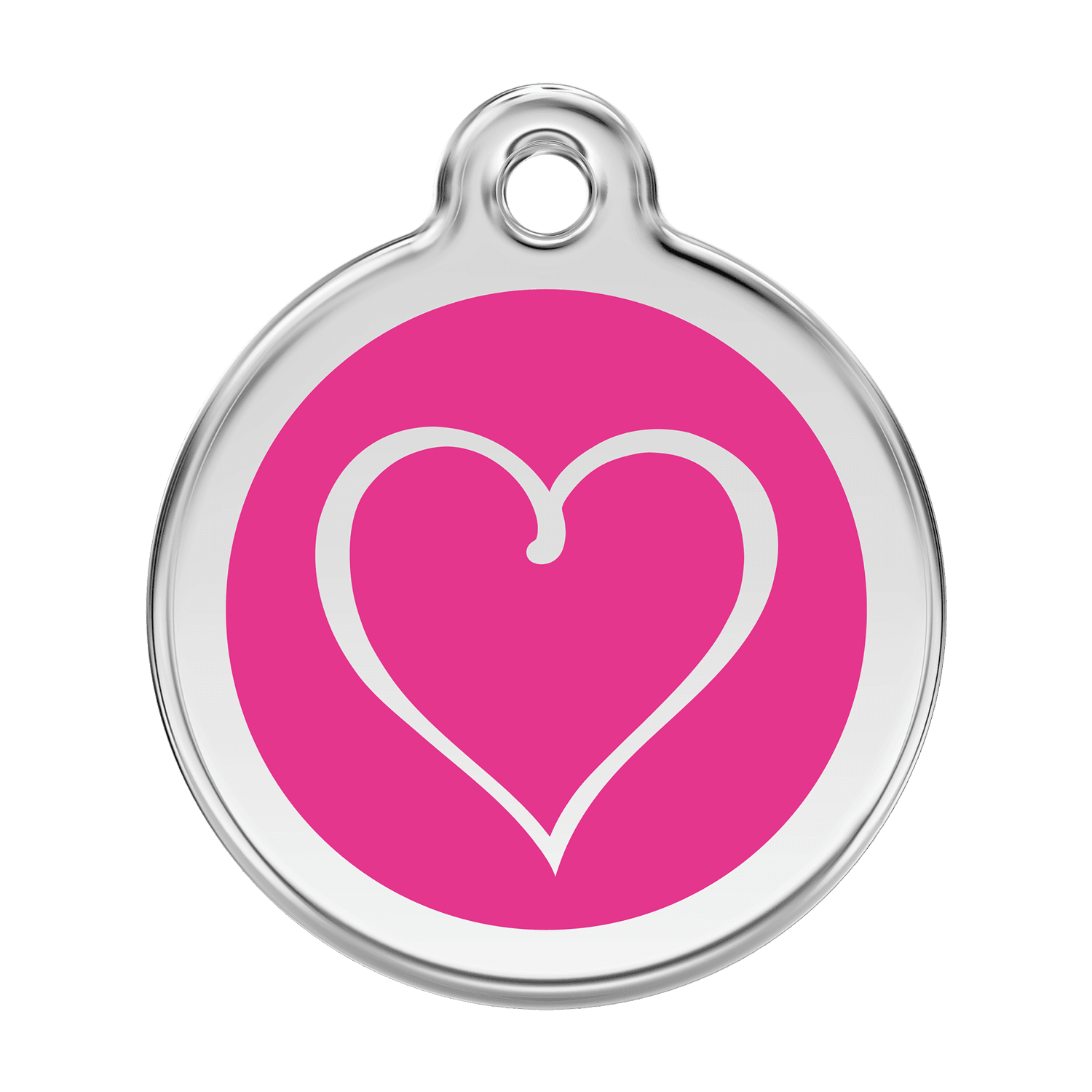  Red Dingo Stainless Steel Engraved Dog Tag Tribal Heart Hot Pink