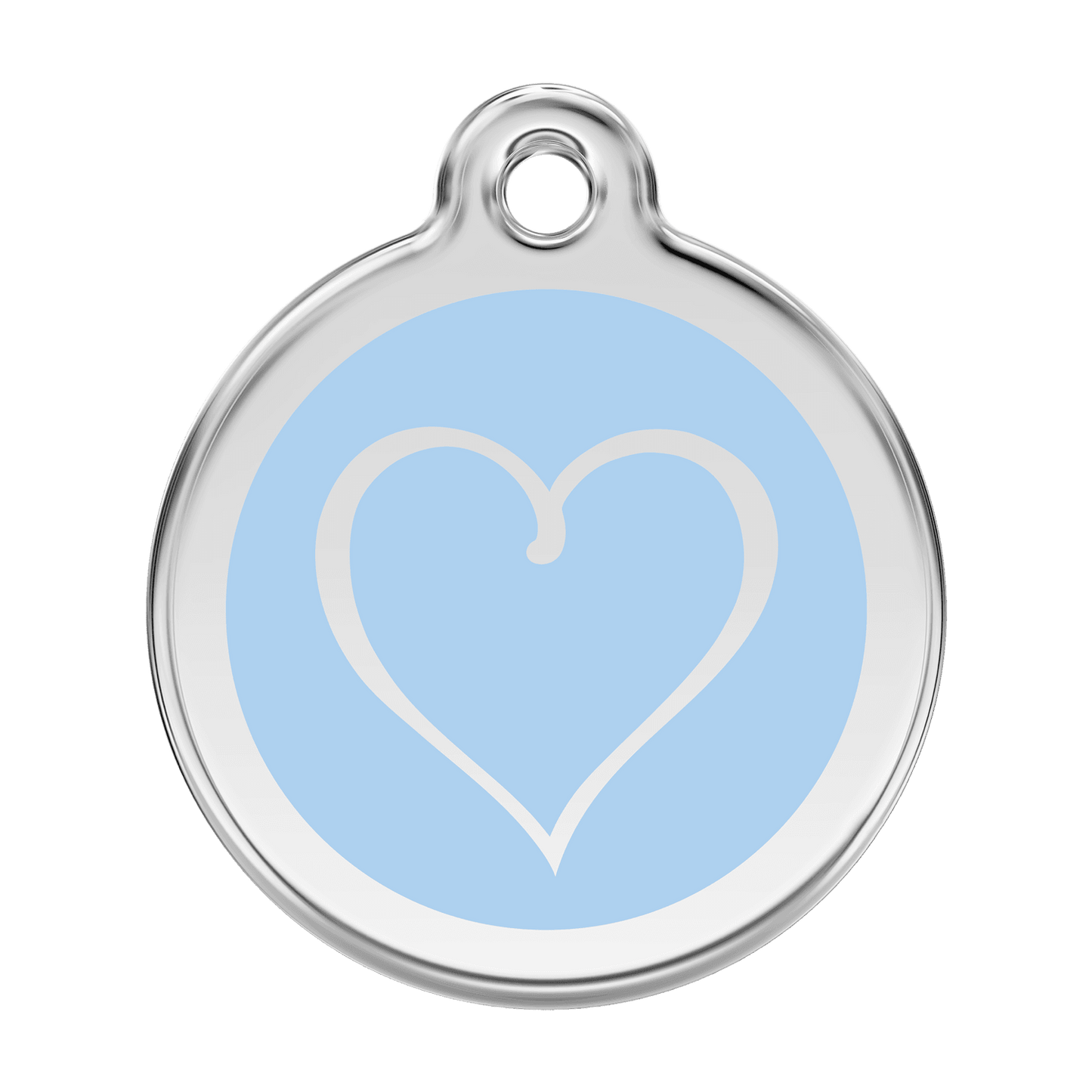 Red Dingo Stainless Steel Engraved Dog Tag Tribal Heart Light Blue