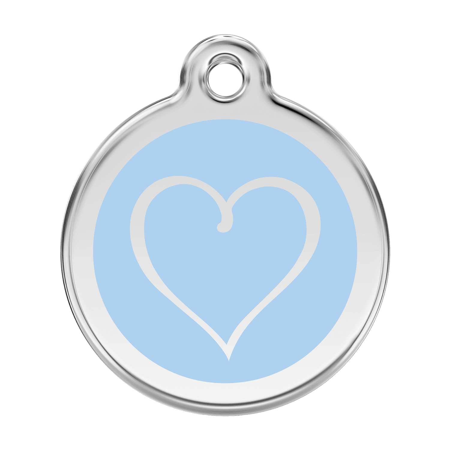  Red Dingo Stainless Steel Engraved Dog Tag Tribal Heart Light Blue