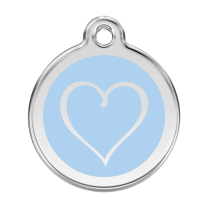  Red Dingo Stainless Steel Engraved Dog Tag Tribal Heart Light Blue