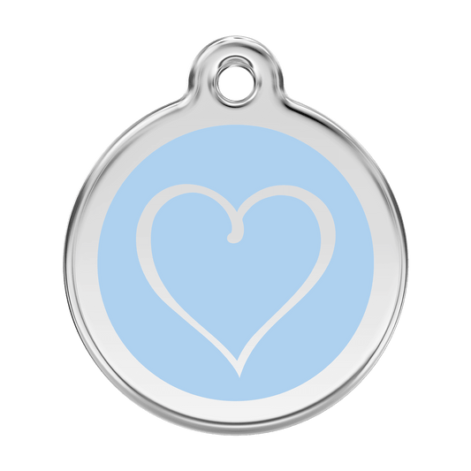  Red Dingo Stainless Steel Engraved Dog Tag Tribal Heart Light Blue
