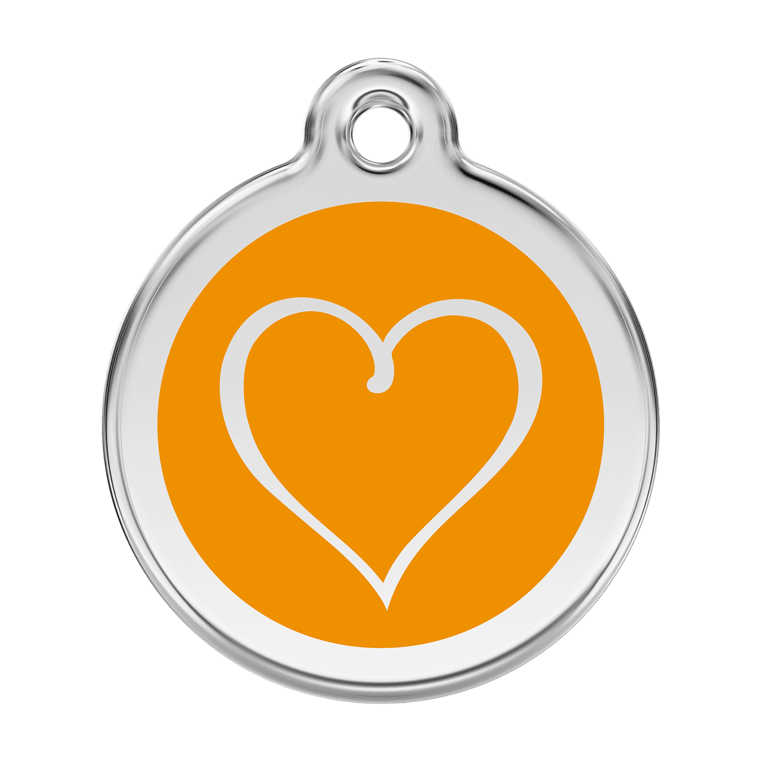  Red Dingo Stainless Steel Engraved Dog Tag Tribal Heart Orange