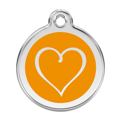  Red Dingo Stainless Steel Engraved Dog Tag Tribal Heart Orange