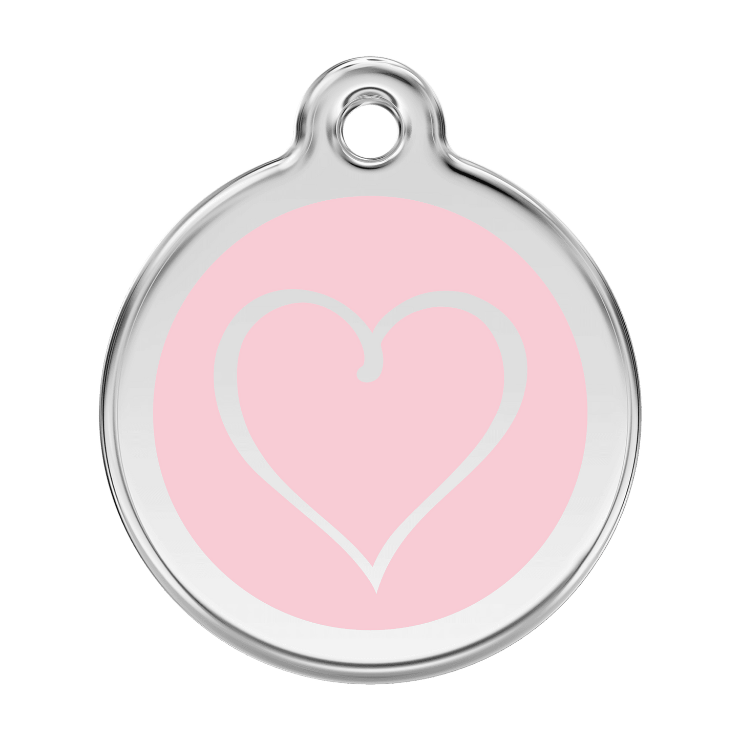  Red Dingo Stainless Steel Engraved Dog Tag Tribal Heart Pink