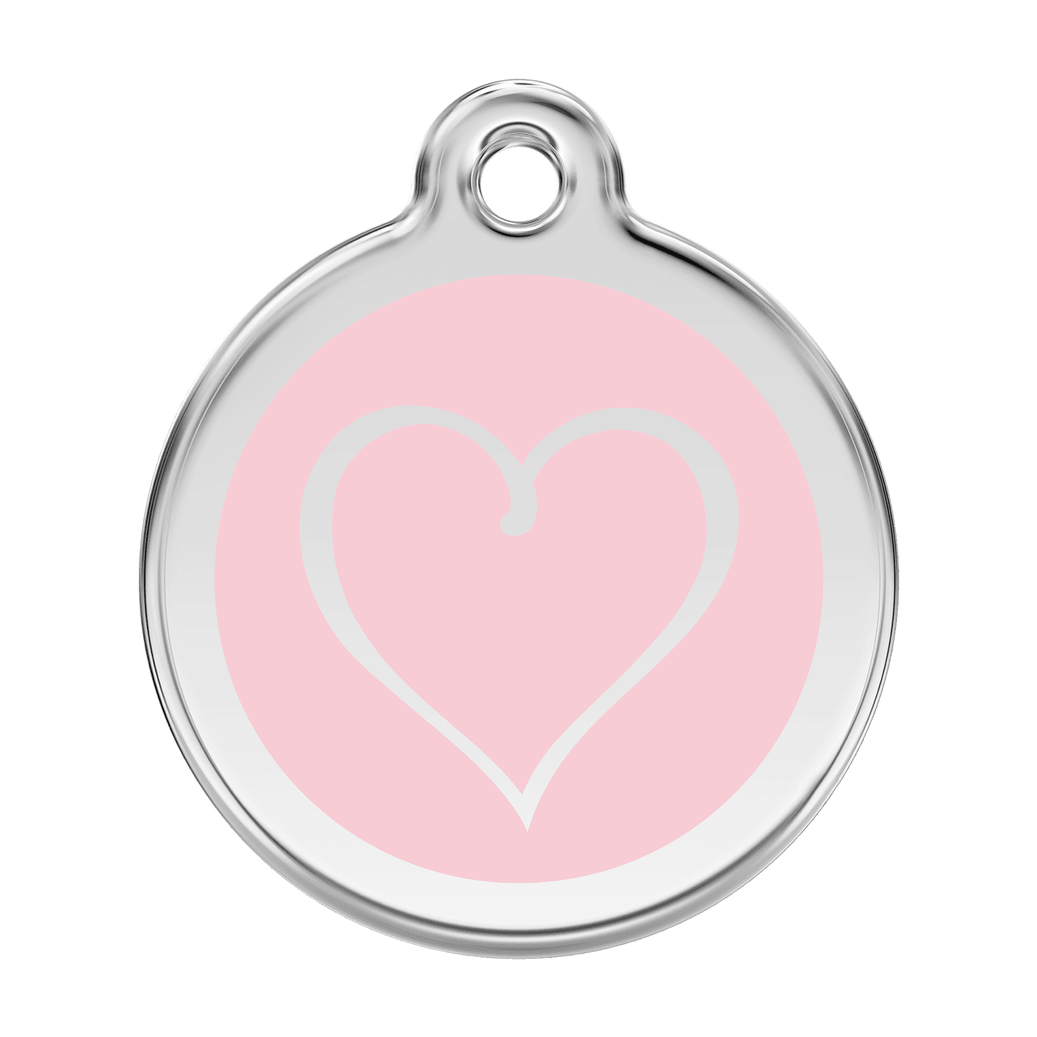  Red Dingo Stainless Steel Engraved Dog Tag Tribal Heart Pink