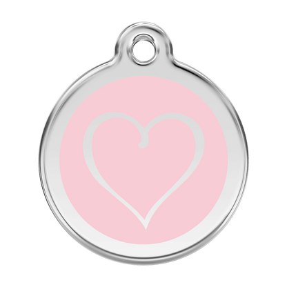  Red Dingo Stainless Steel Engraved Dog Tag Tribal Heart Pink