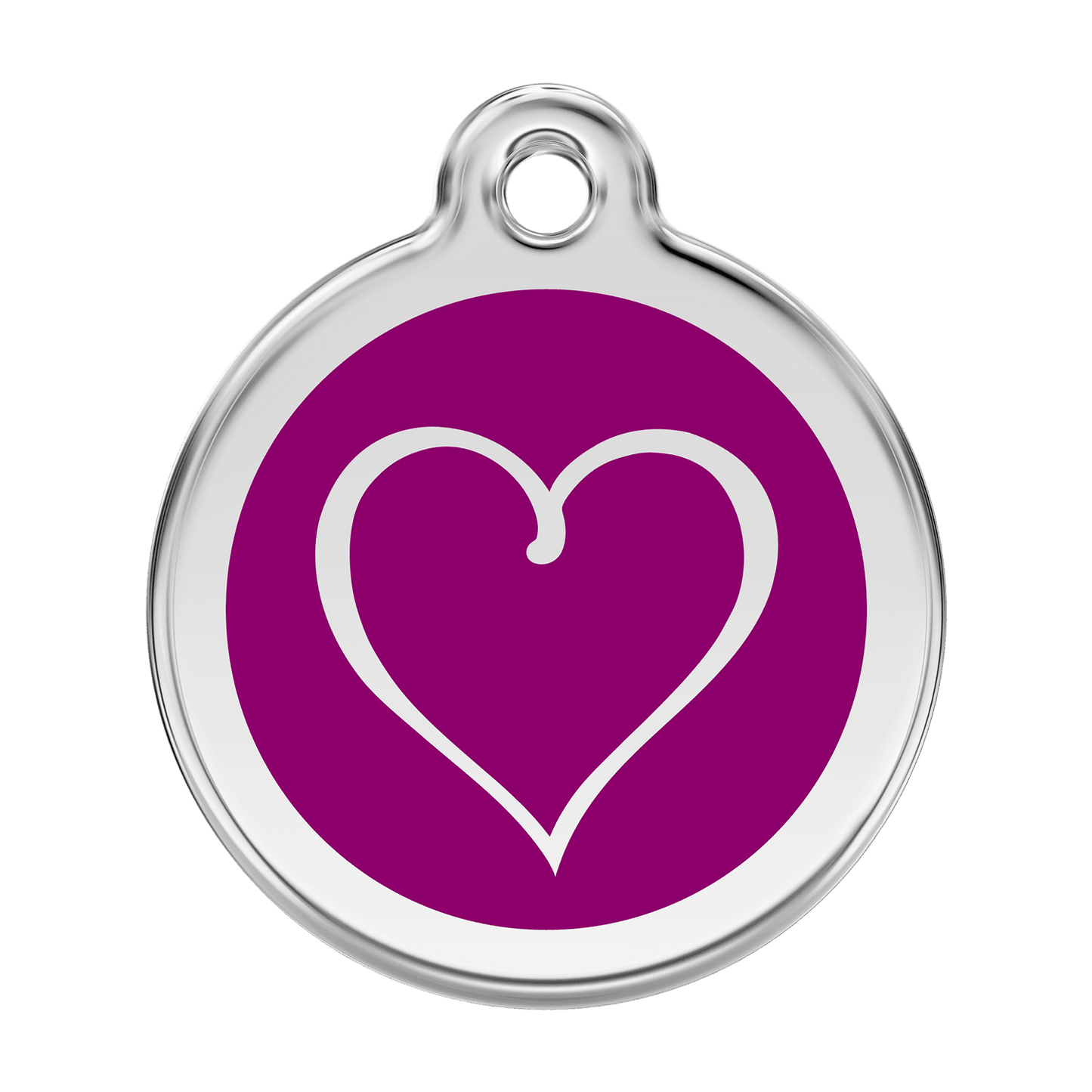  Red Dingo Stainless Steel Engraved Dog Tag Tribal Heart Purple