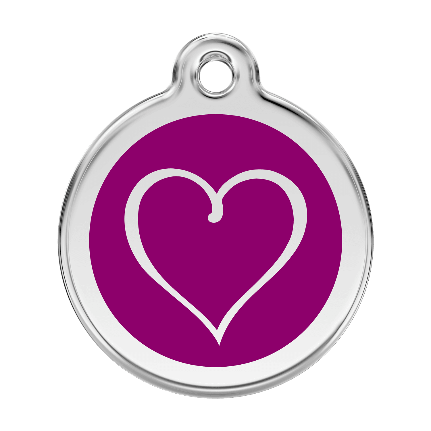  Red Dingo Stainless Steel Engraved Dog Tag Tribal Heart Purple