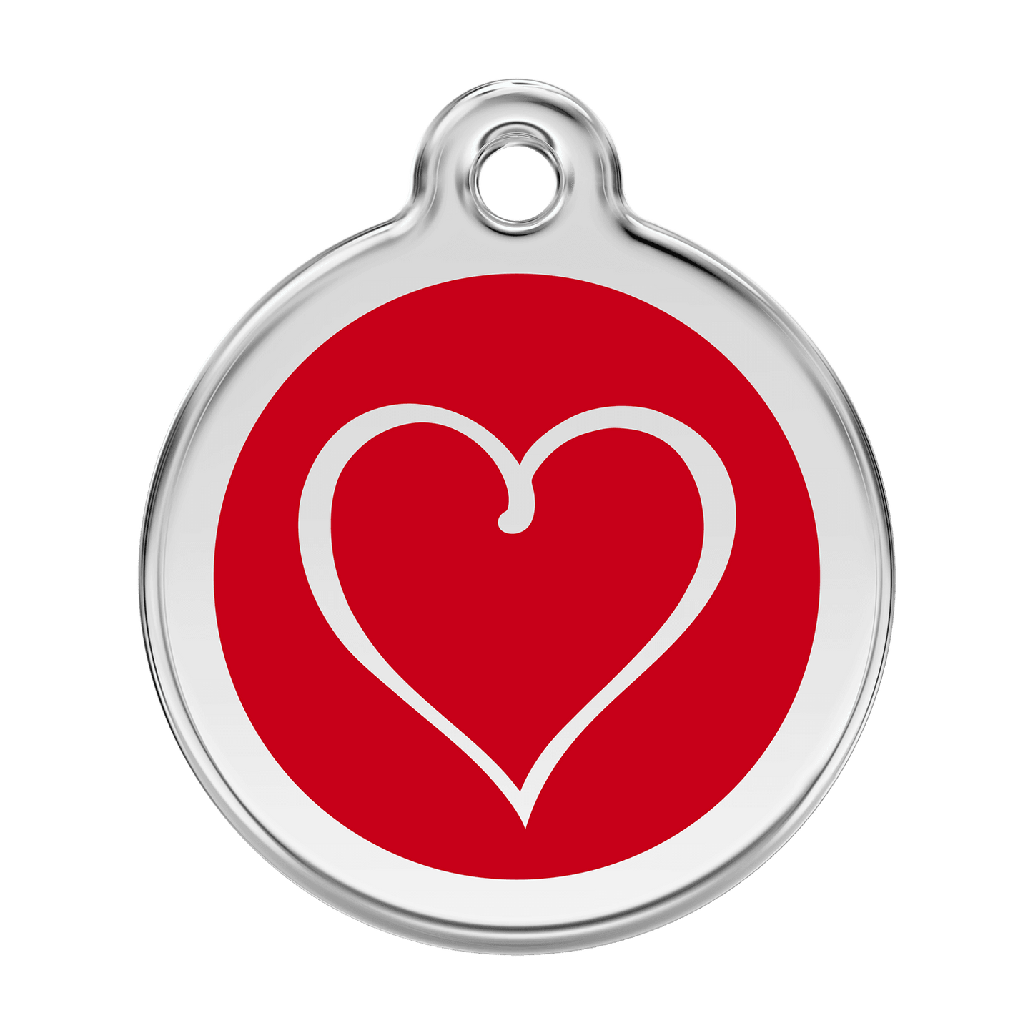  Red Dingo Stainless Steel Engraved Dog Tag Tribal Heart Red