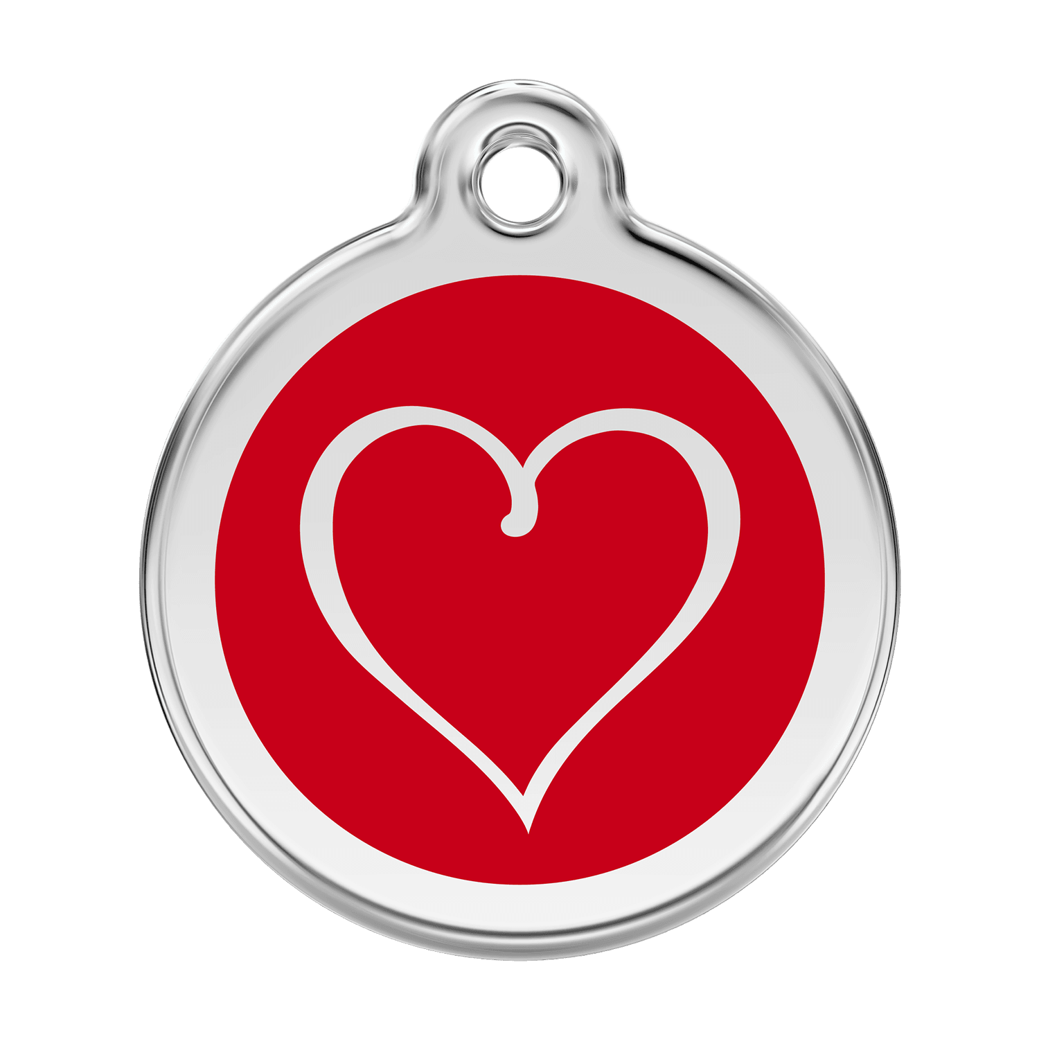  Red Dingo Stainless Steel Engraved Dog Tag Tribal Heart Red