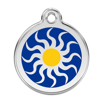  Red Dingo Stainless Steel Engraved Dog Tag Tribal Sun Navy